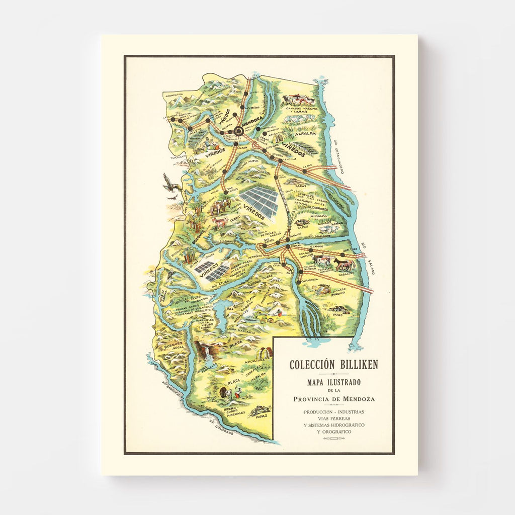 Vintage Map of Mendoza, 1933