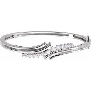 14K White Gold Hinged Bangle 6 1/2" Bracelet Mounting