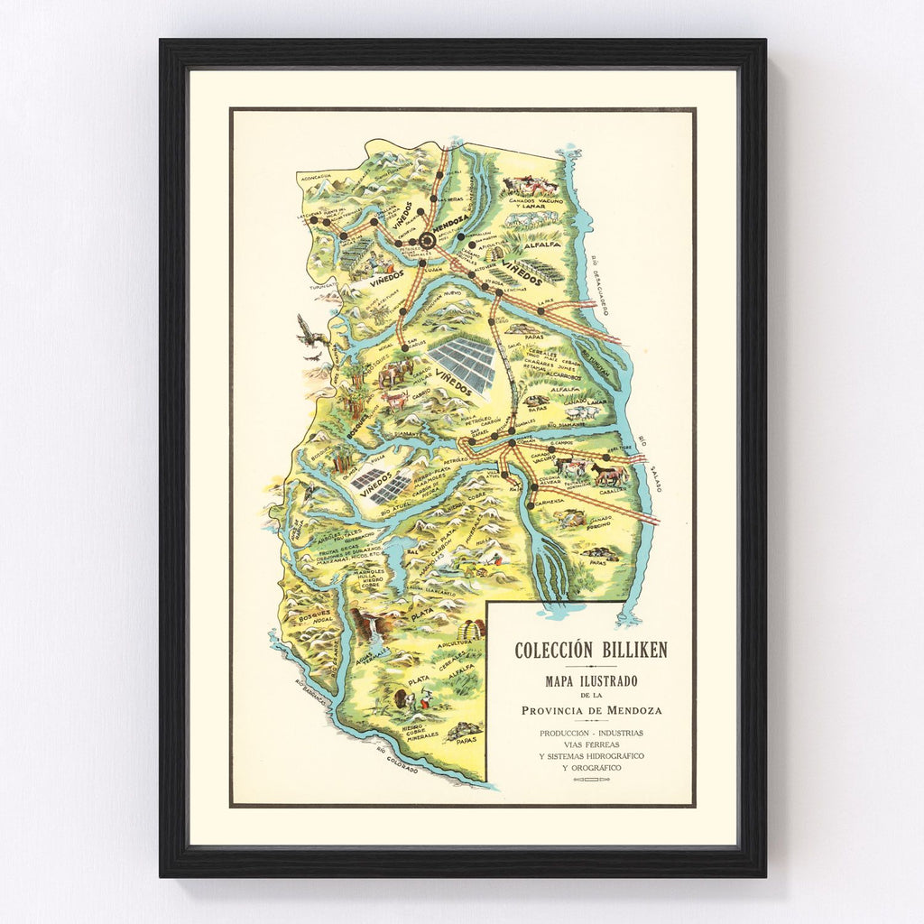 Vintage Map of Mendoza, 1933