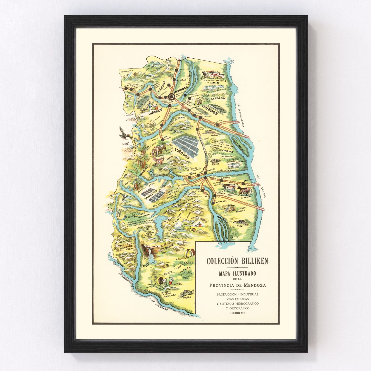 Vintage Map of Mendoza, 1933