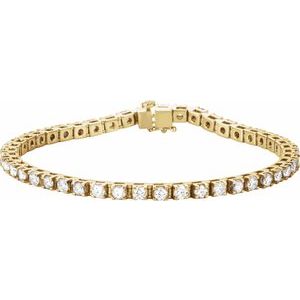 14K Yellow Gold 4 3/4 CTW Natural Diamond Line 7" Bracelet