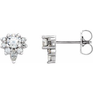 14K White Gold 1/2 CTW Natural Diamond Earrings