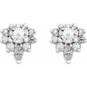 14K White Gold 1/2 CTW Natural Diamond Earrings – image 2