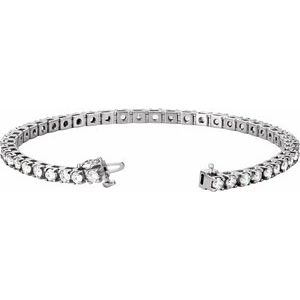 14K White Gold 4 3/4 CTW Natural Diamond Line 7" Bracelet – image 2