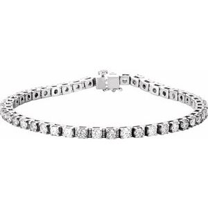 14K White Gold Natural Ruby & 2 1/3 CTW Natural Diamond 7" Bracelet – image 5
