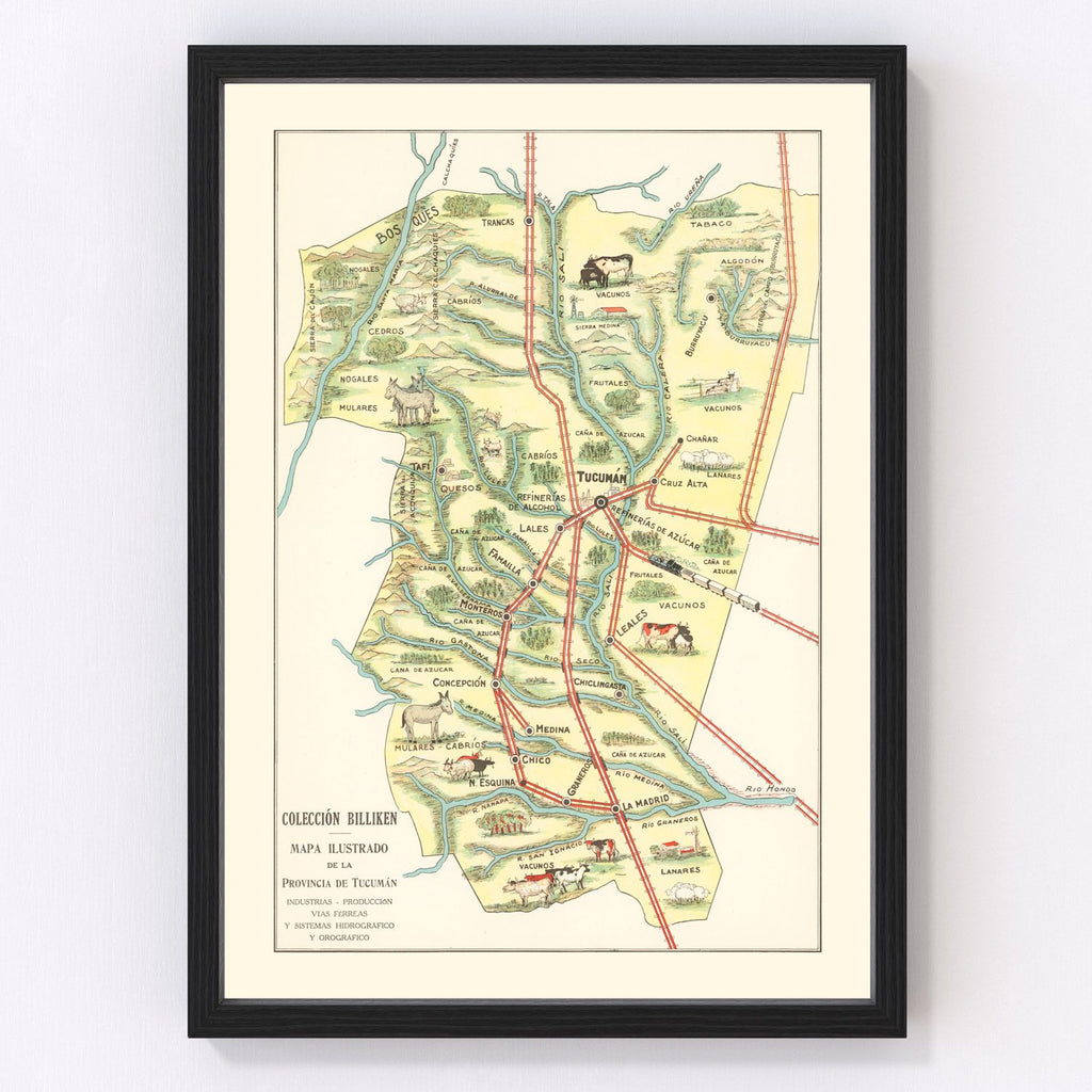 Vintage Map of Tucuman, 1933