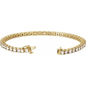 14K Yellow Gold 4 3/4 CTW Lab-Grown Diamond Line 7" Bracelet – image 2