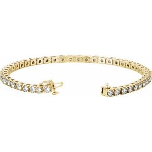 14K Yellow Gold 4 3/4 CTW Natural Diamond Line 7" Bracelet – image 2