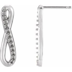 14K White Gold Left Infinity-Inspired Earring Mounting