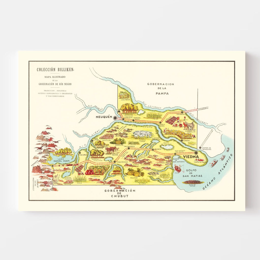 Vintage Map of Rio Negro, 1933
