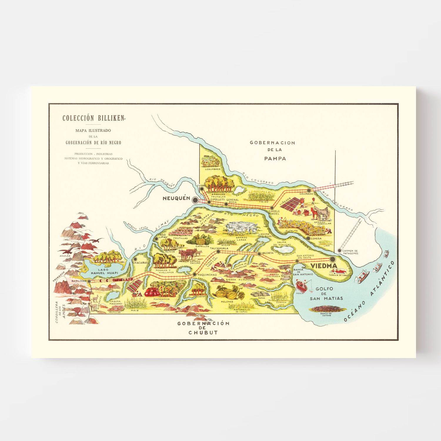 Vintage Map of Rio Negro, 1933