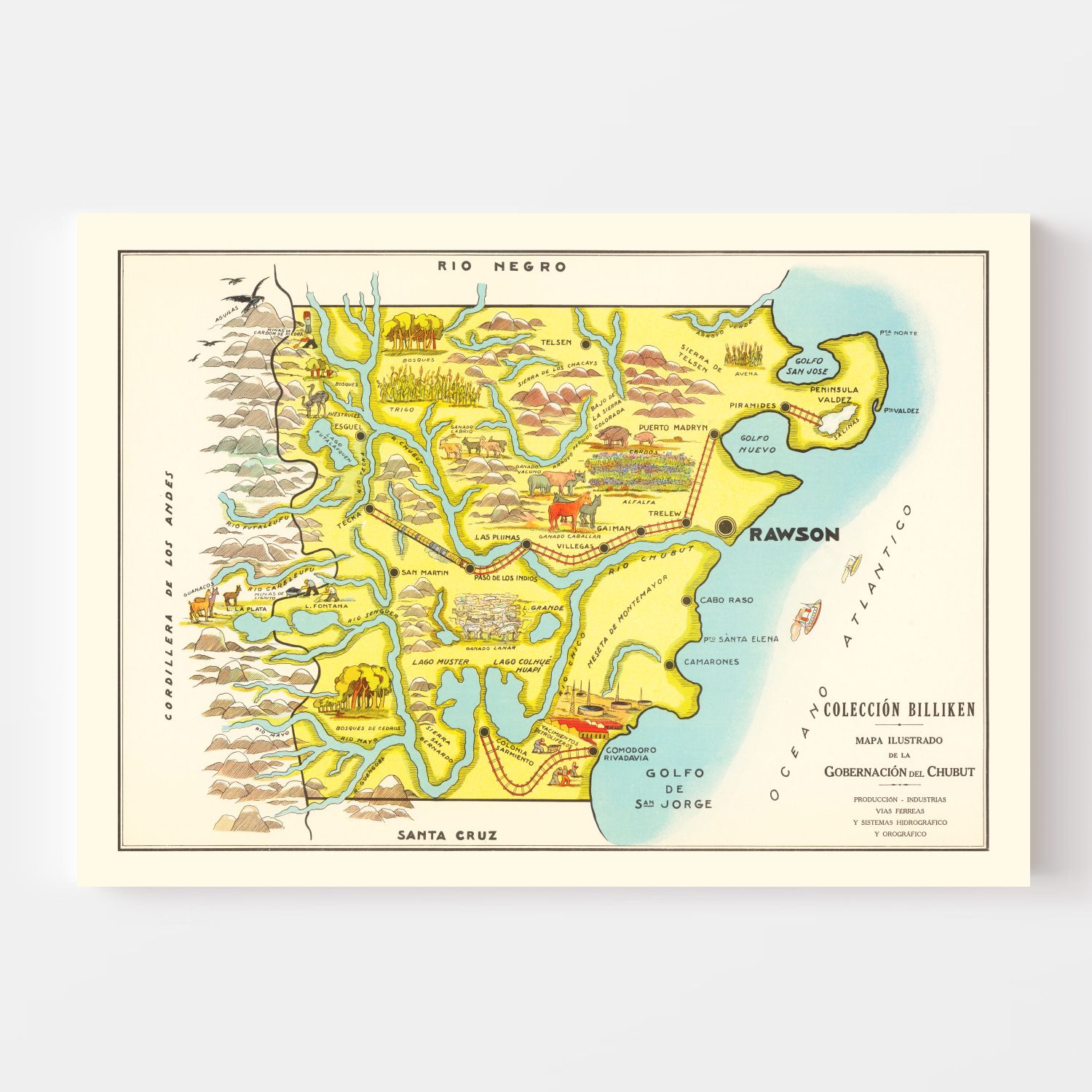 Vintage Map of Chubut, 1933