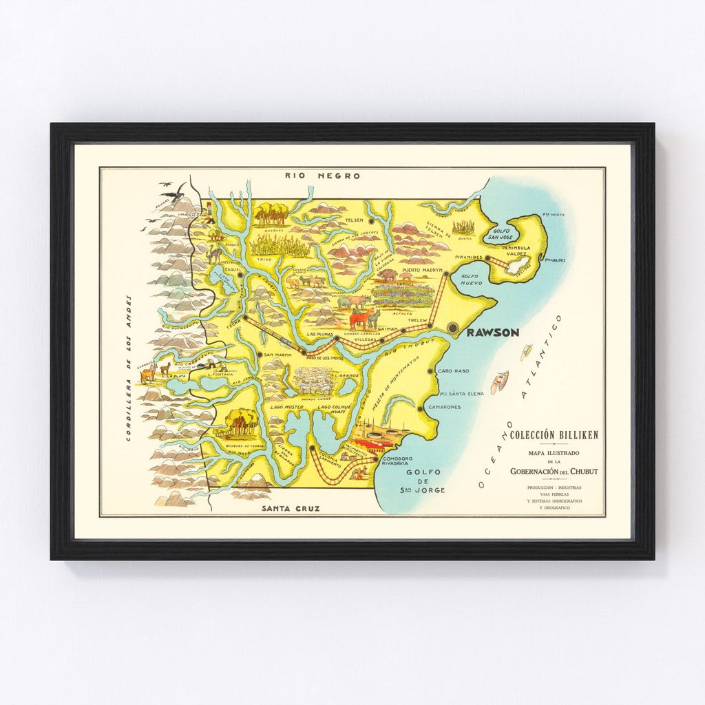 Vintage Map of Chubut, 1933