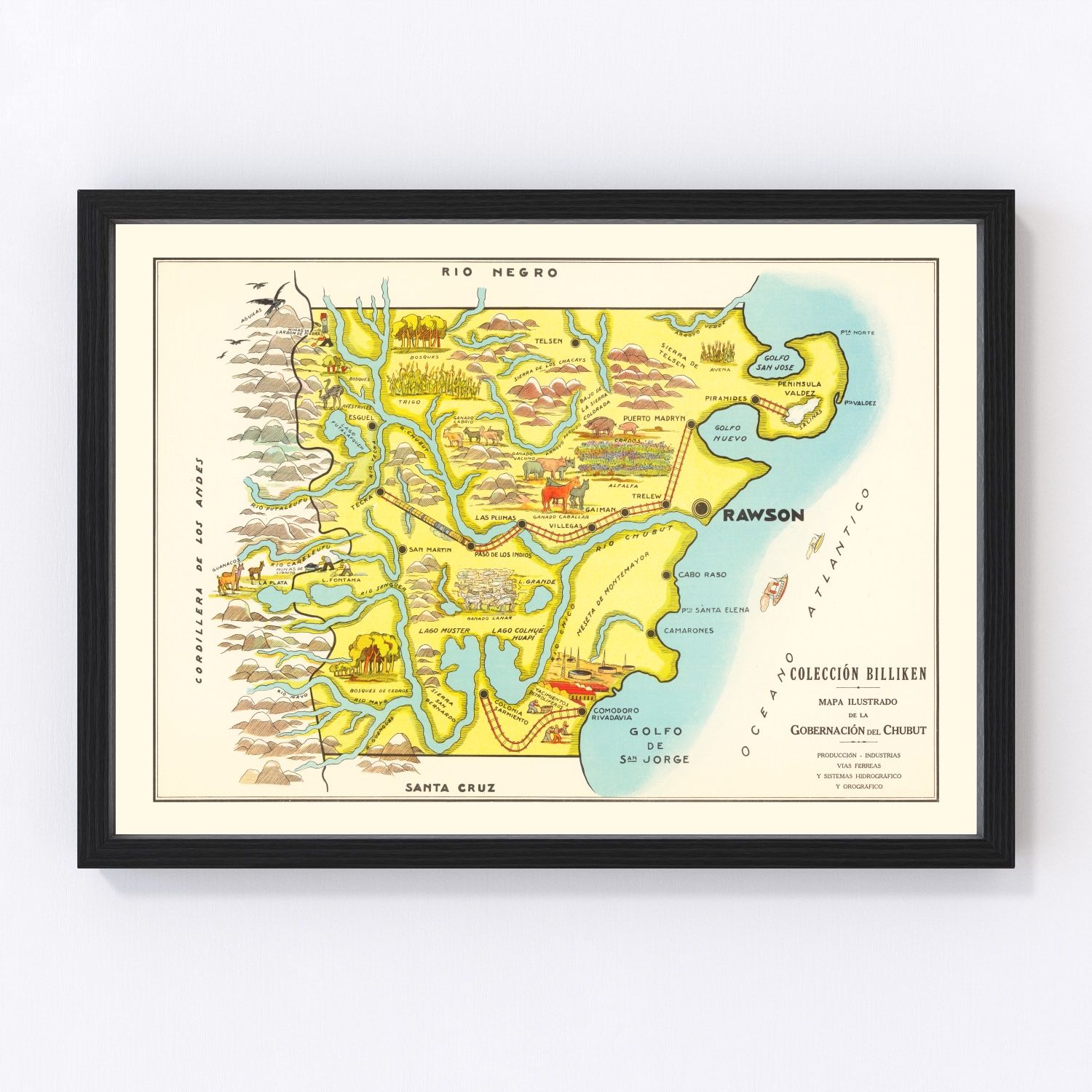 Vintage Map of Chubut, 1933