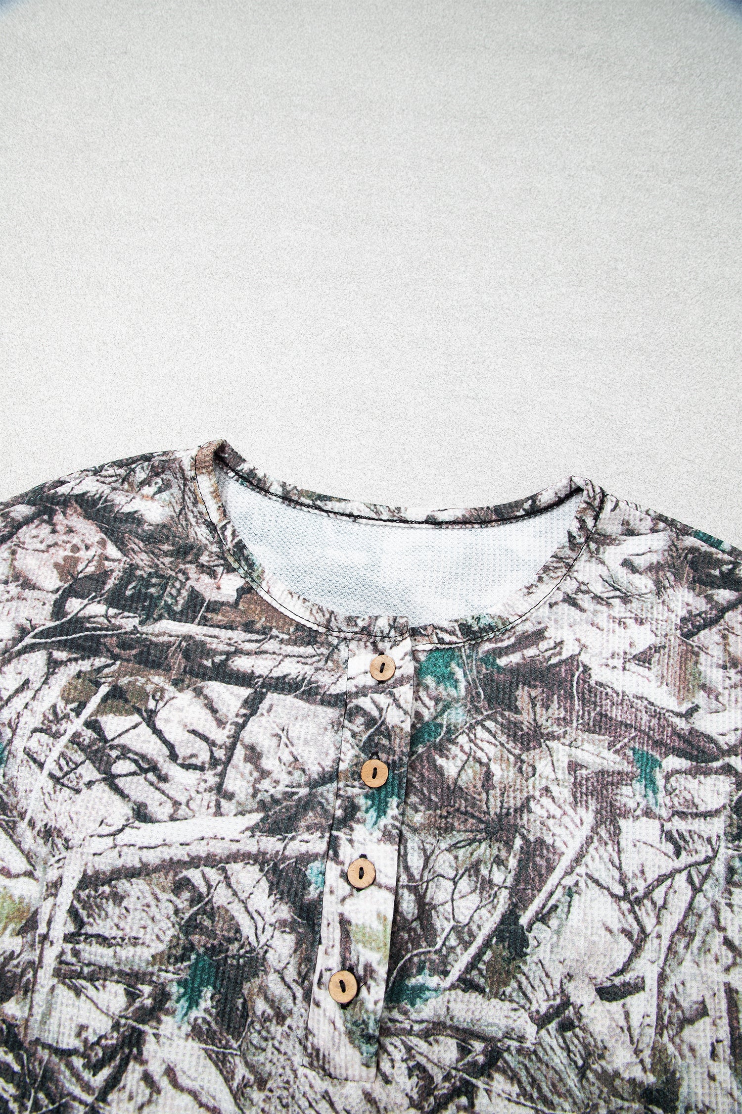 Camo Long Sleeve Top & Elastic Waist Shorts Set