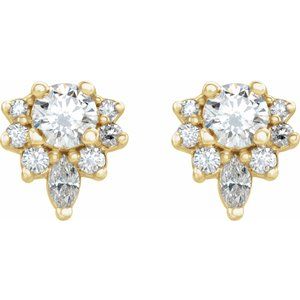 14K Yellow Gold 1/2 CTW Natural Diamond Earrings – image 2