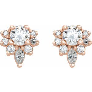 14K Rose Gold 1/2 CTW Natural Diamond Earrings – image 2