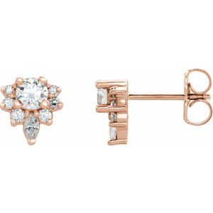 14K Rose Gold 1/2 CTW Natural Diamond Earrings