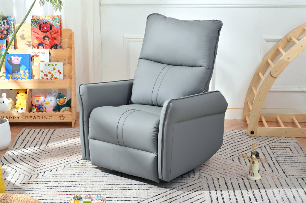Rocker Recliner Chair,360° Swivel Nursery Rocking Chair,Glider Chair,Modern Small Rocking Swivel Recliner Chair for Bedroom,Living Room Chair Home Theater Seat,Side Pocket(Blue-gray+360° Swivel)