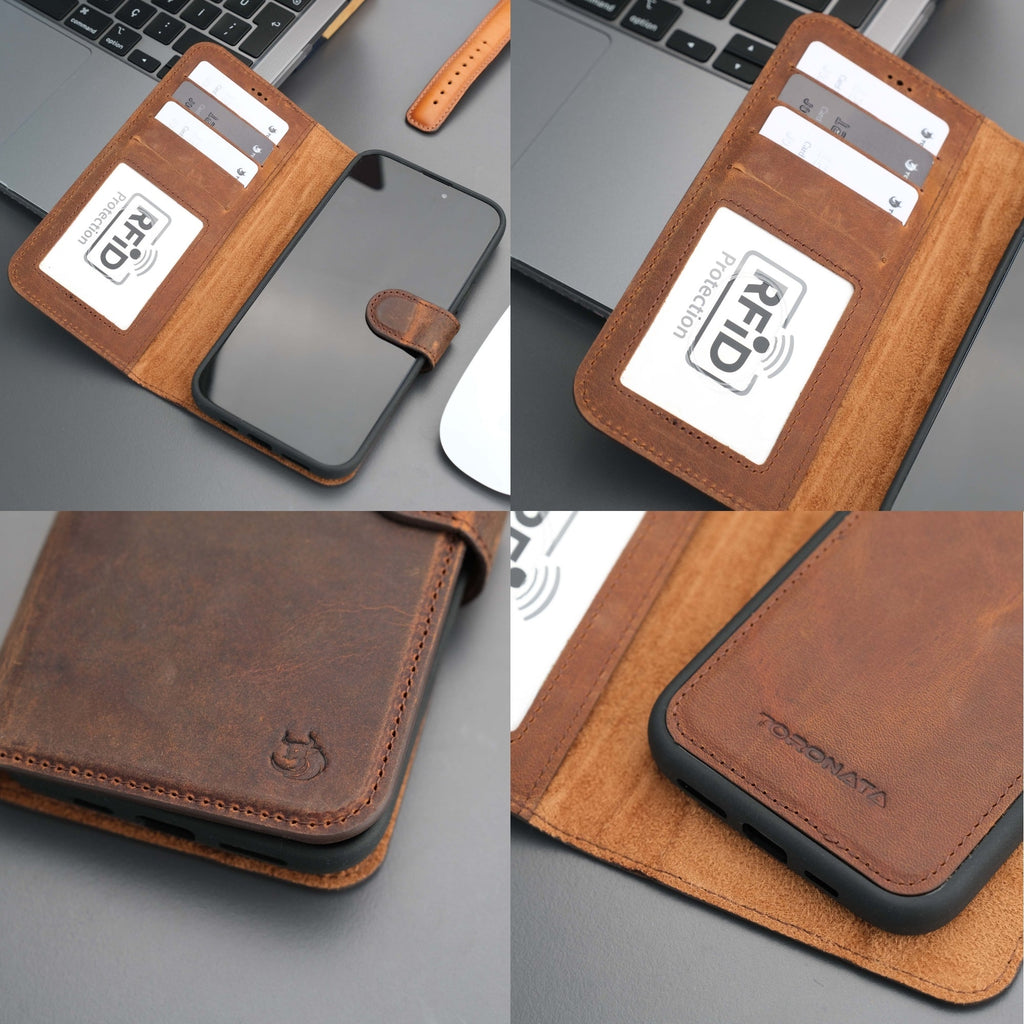 Casper Leather iPhone 15 Wallet Case | Detachable MagSafe Compatible RFID Protection