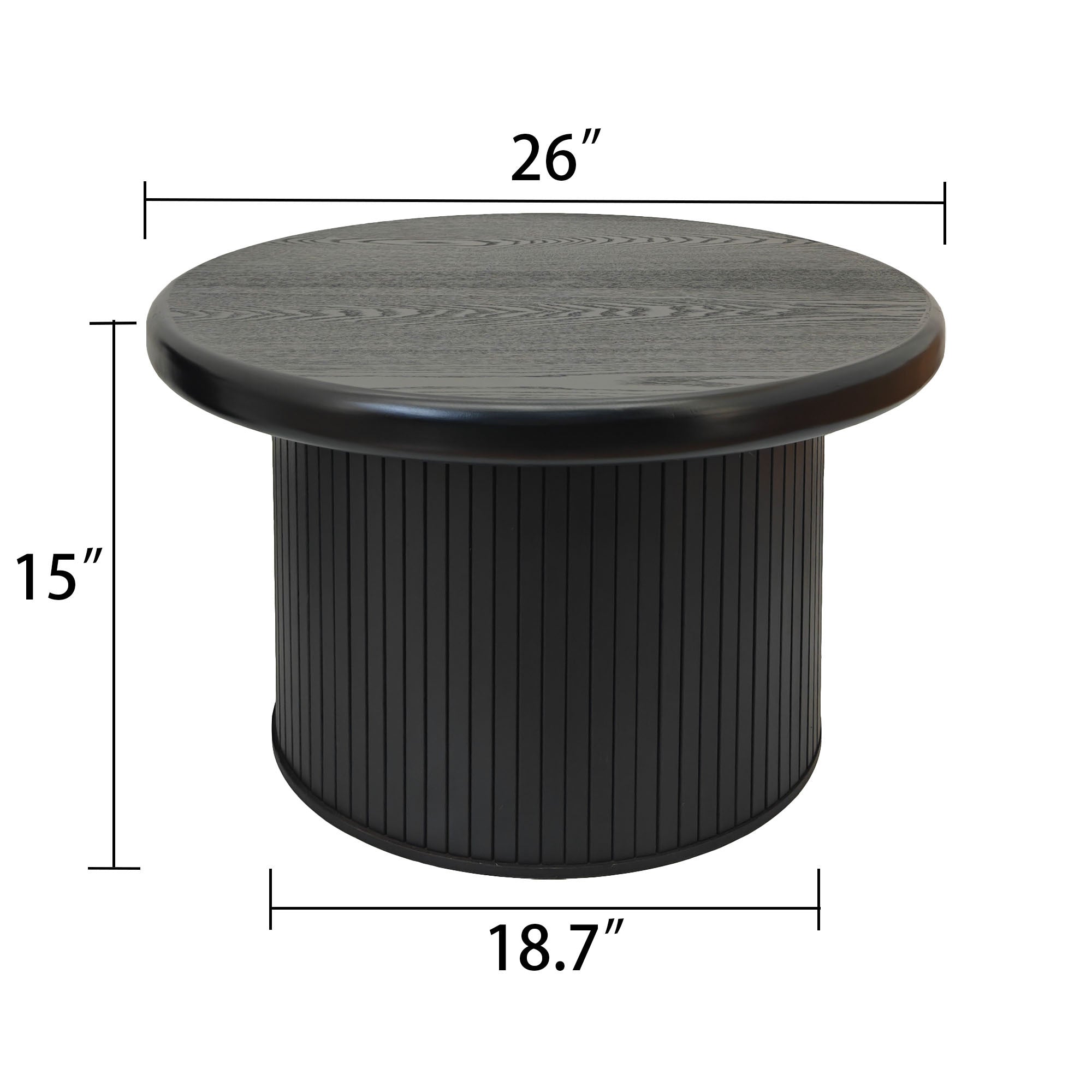 Modern Round Coffee Table Set – Dual Table Combination with Unique Fluted Table Leg Design, Stylish Living Room Furniture