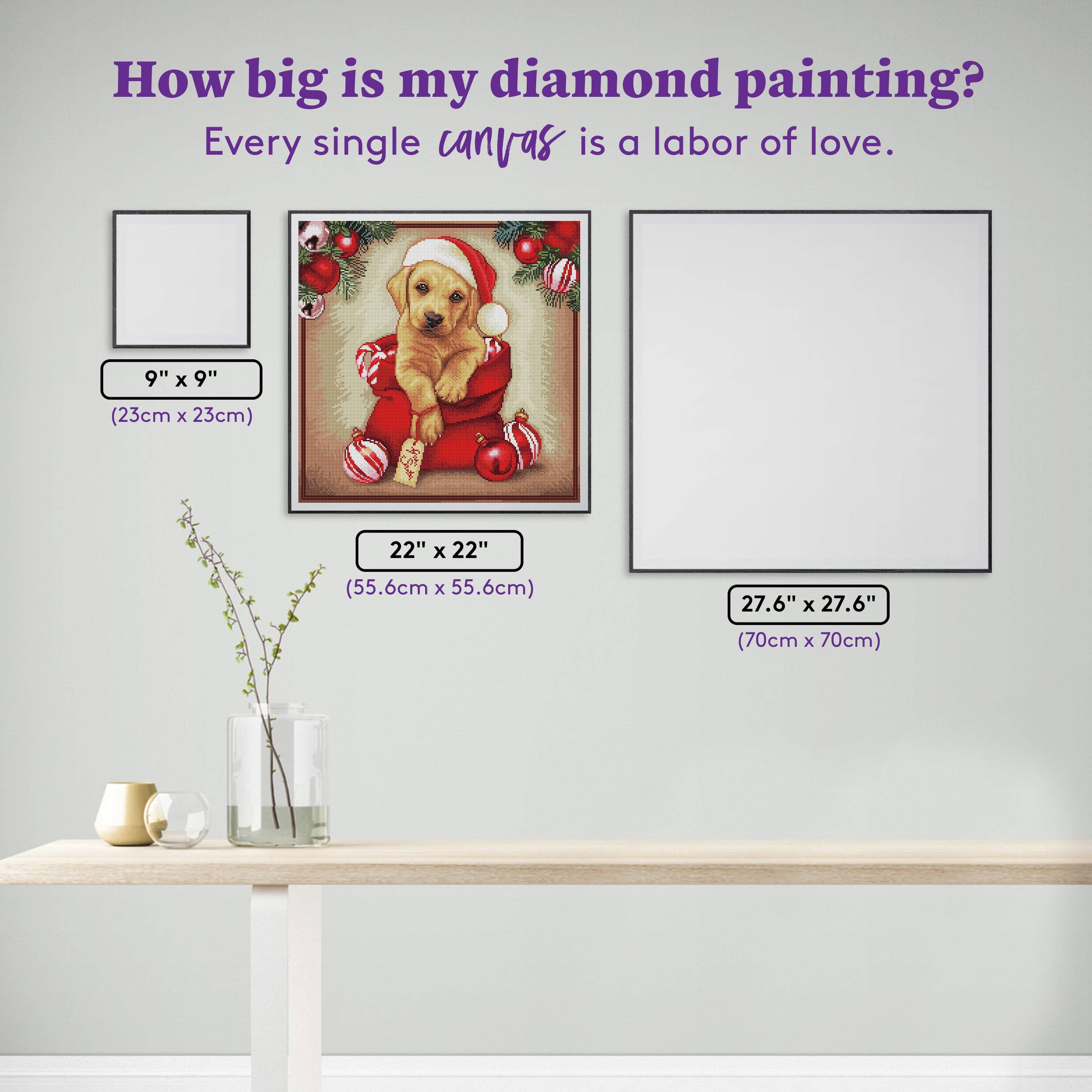 Diamond Art Club – From Santa Christmas Puppy Diamond Painting (Round Drill, 22" x 22")