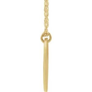 10K Yellow Gold  Personalized Natural Diamond 2-Initials 18" Necklace