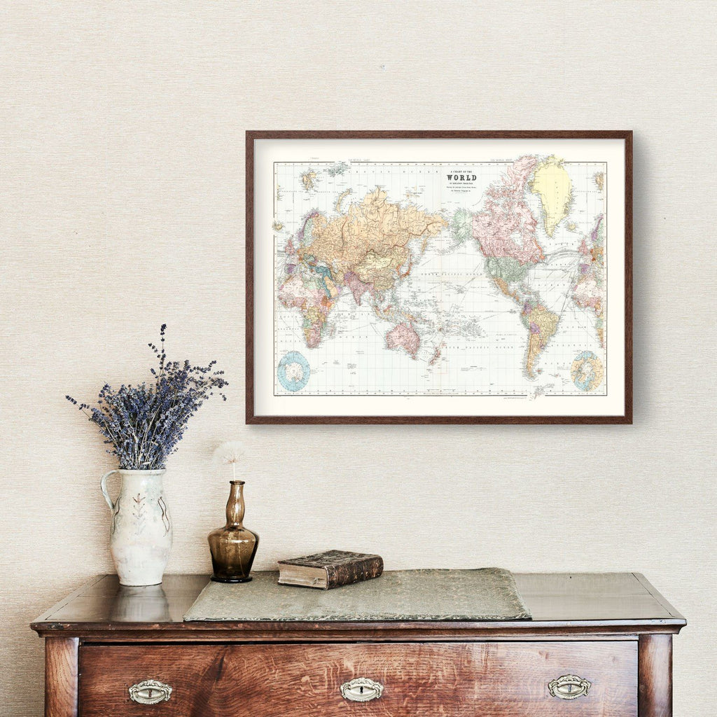 Vintage World Map 1904