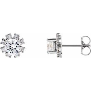 Sterling Silver 1/2 CTW Natural Diamond Earrings
