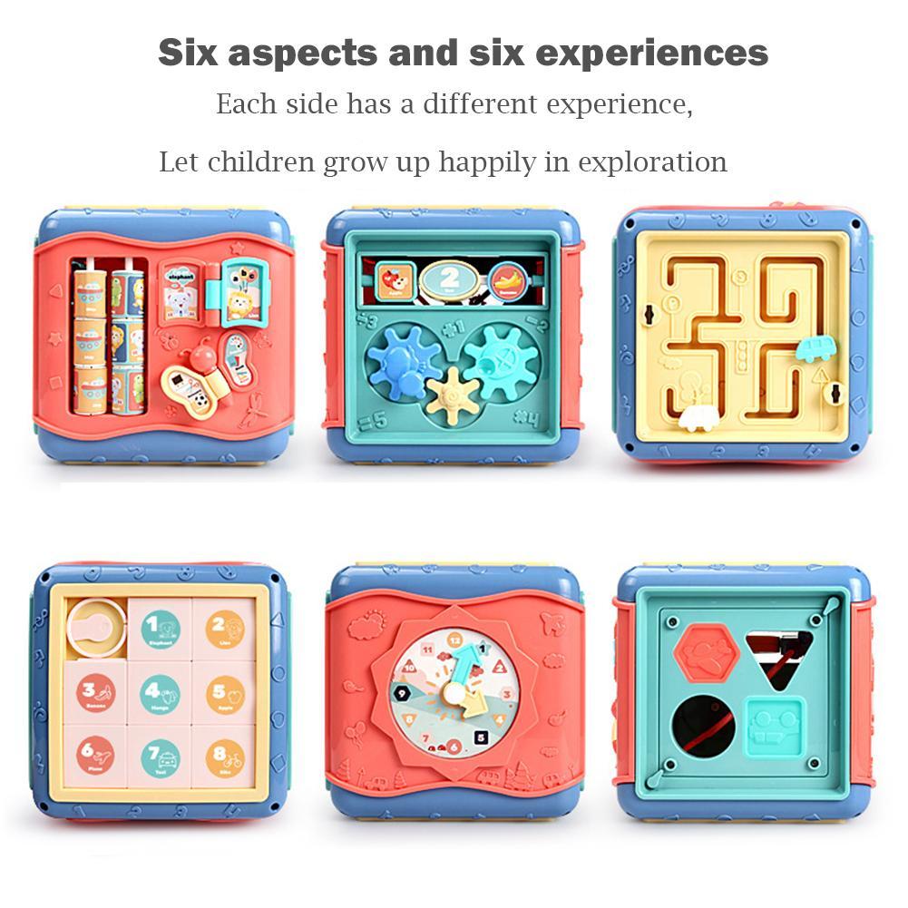 Montessori Hexahedron Toy – 6-Sided Educational Activity Box