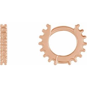 14K Rose Gold 1.3 mm Round 10.32 mm Hoop Earring Mounting