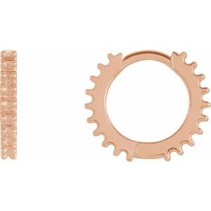 14K Rose Gold 1.3 mm Round 12.6 mm Hoop Earring Mounting