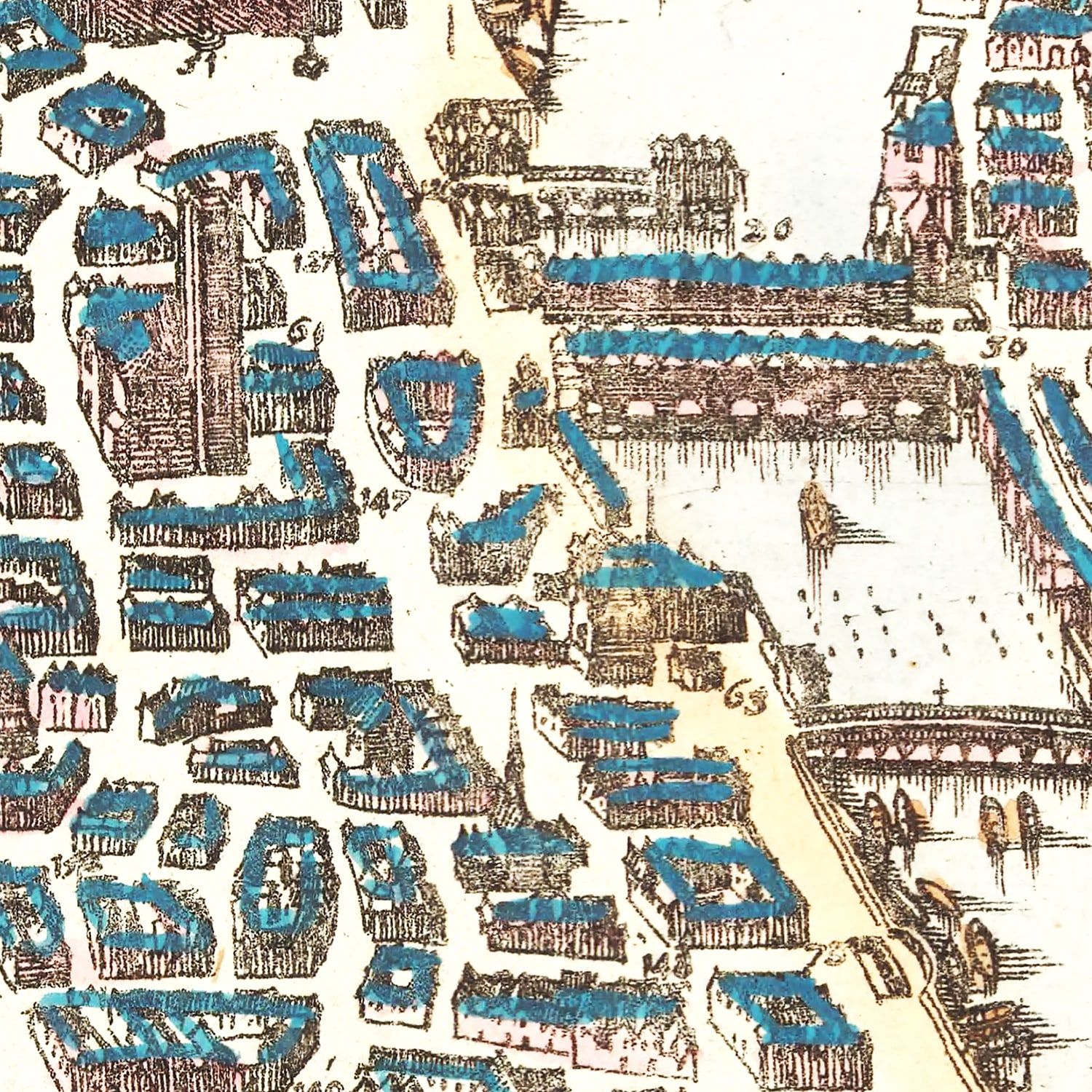 Vintage Map of Paris, France 1655