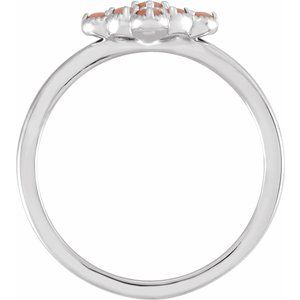 Platinum Natural Pink Coral & .02 CTW Natural Diamond Ring
