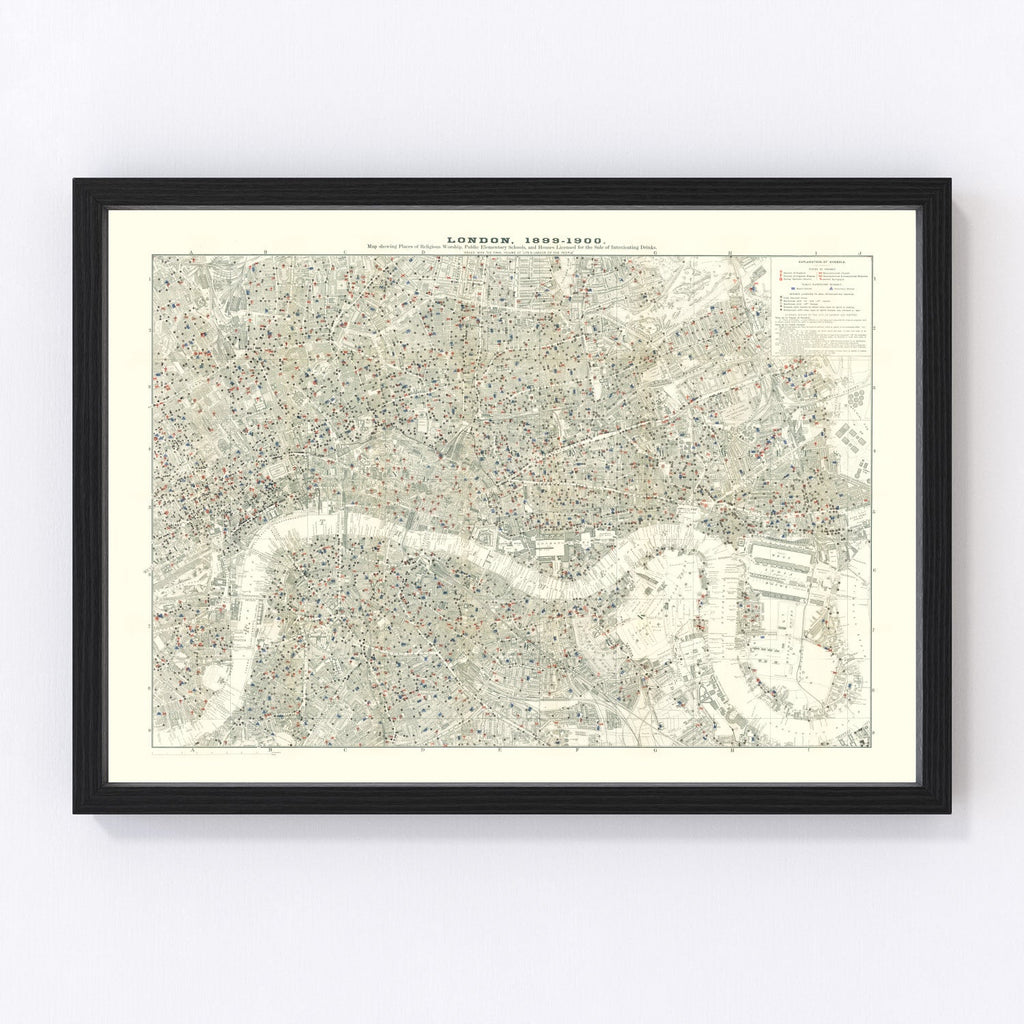 Vintage Map of London, England 1903