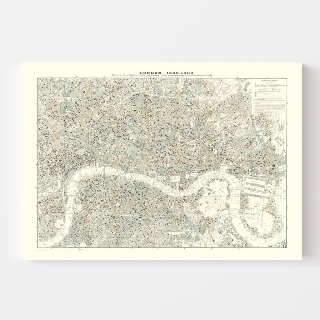 Vintage Map of London, England 1903
