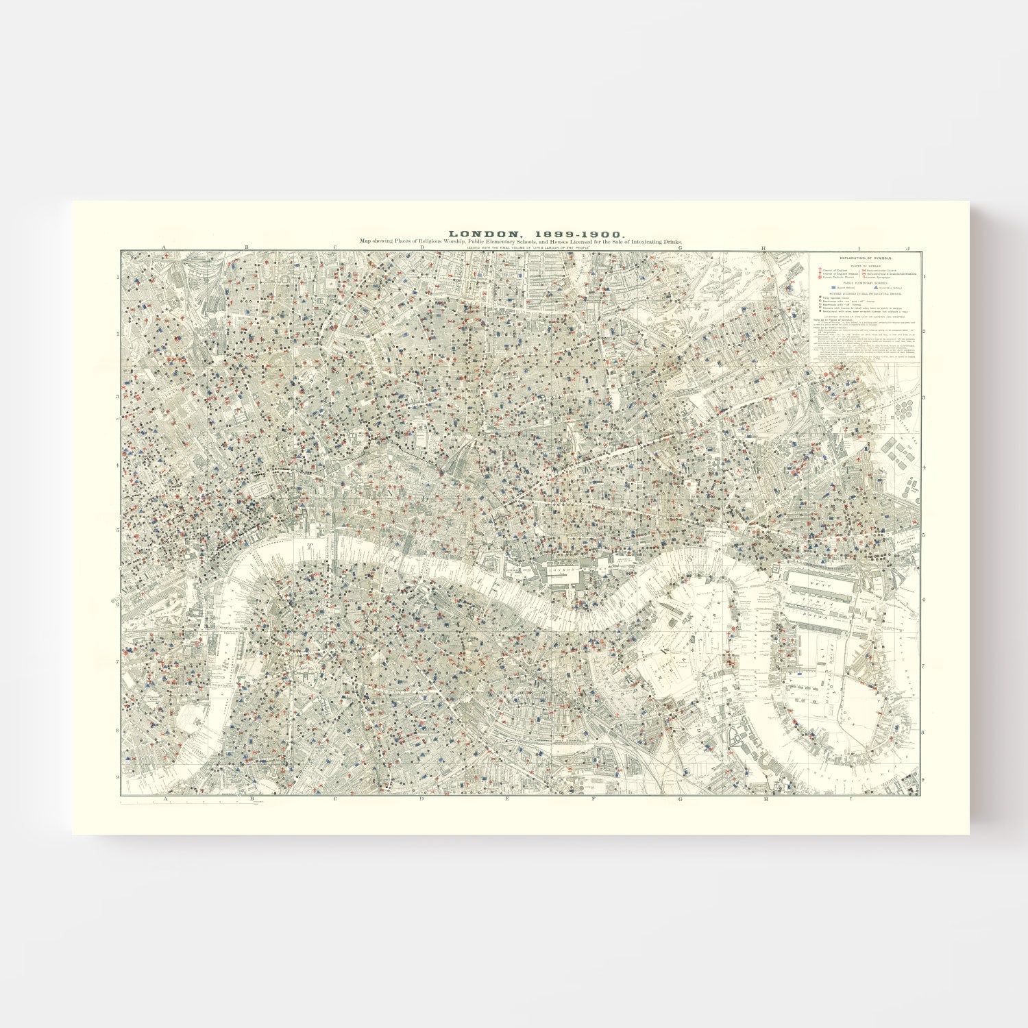 Vintage Map of London, England 1903