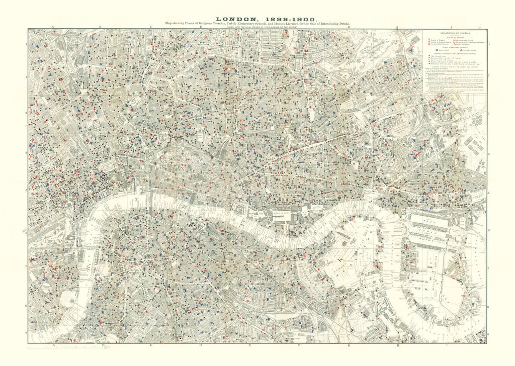 Vintage Map of London, England 1903