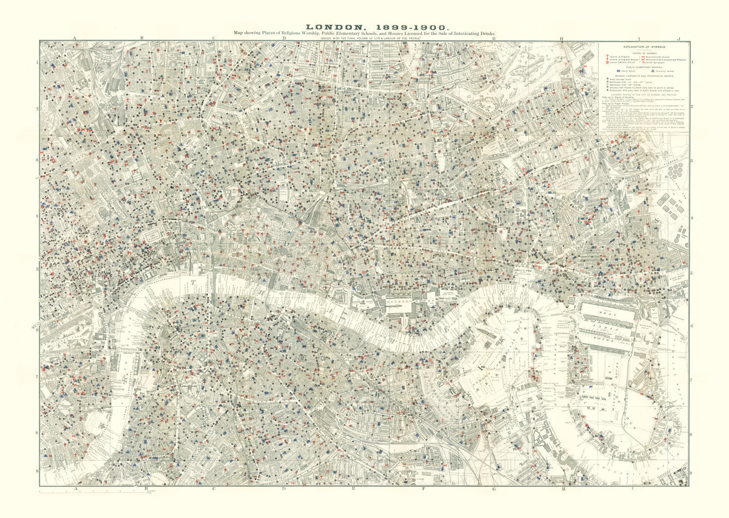Vintage Map of London, England 1903