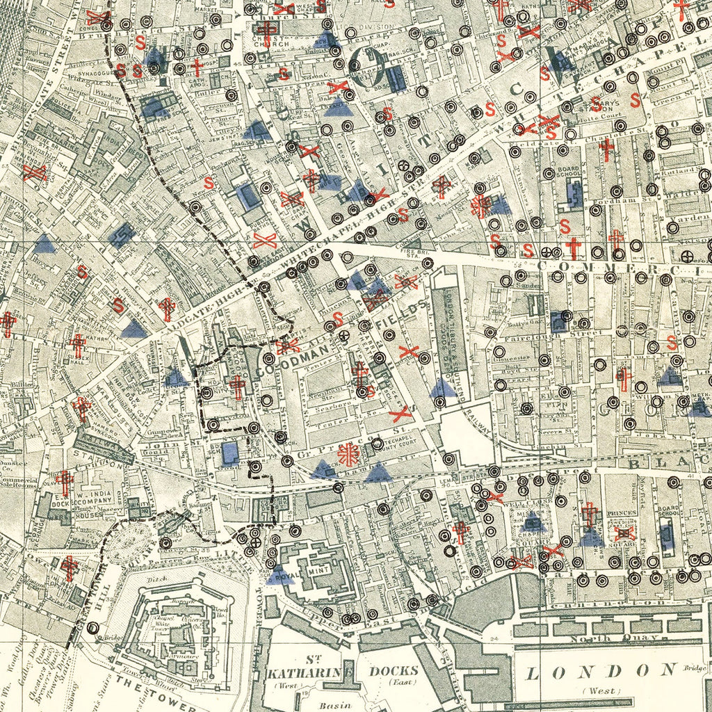 Vintage Map of London, England 1903