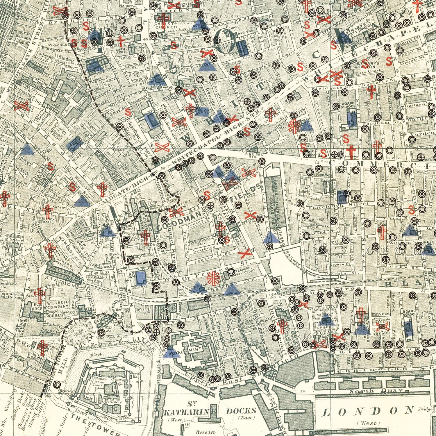Vintage Map of London, England 1903