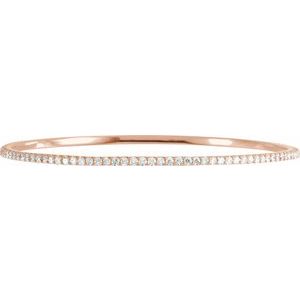 14K Rose Gold 5 CTW Lab-Grown Diamond Stackable Bangle 8" Bracelet