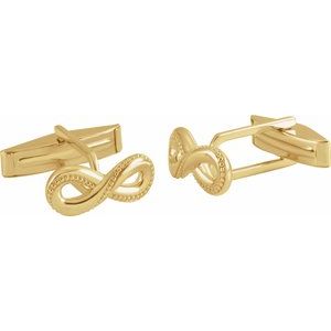 14K Yellow Gold 15.8x7 mm Infinity-Inspired Cuff Links