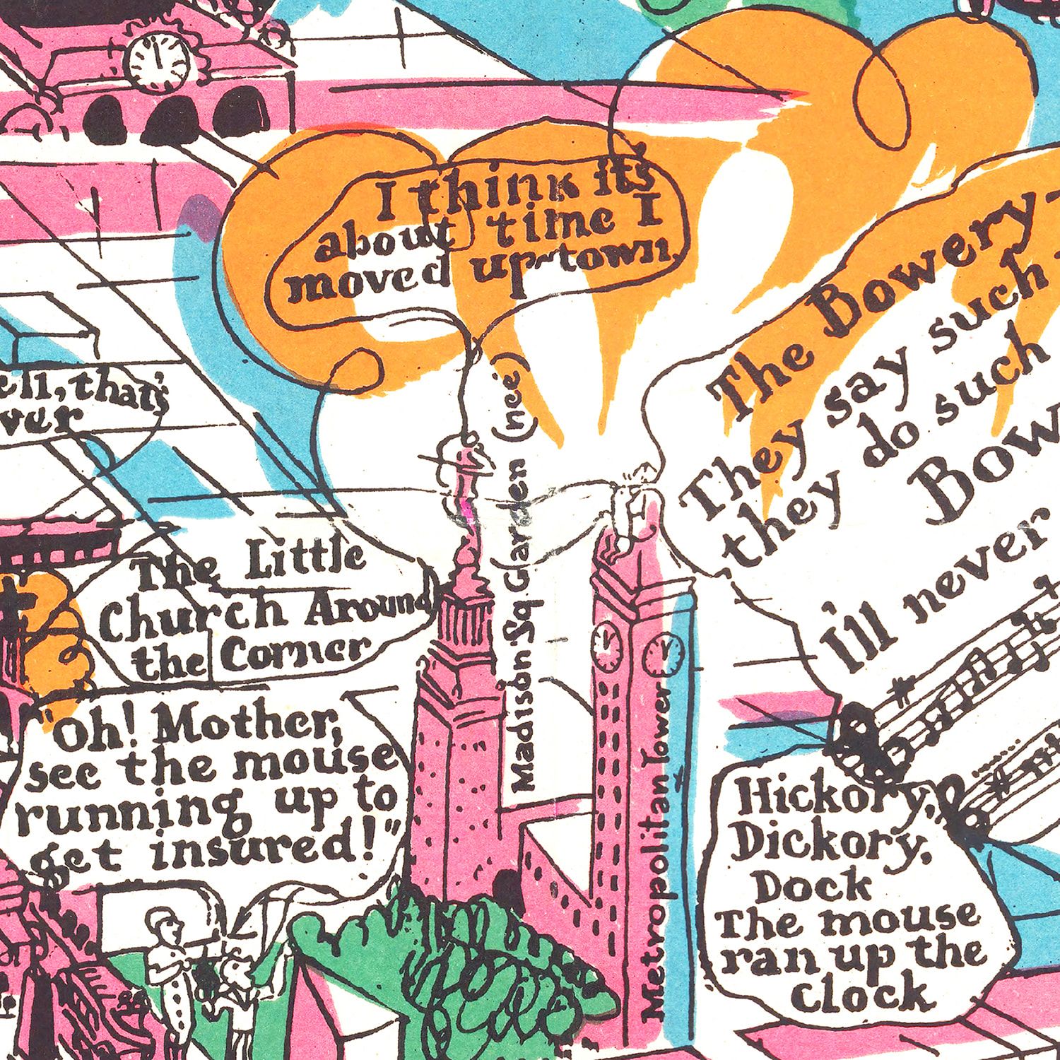 Vintage Map of New York City, New York 1925