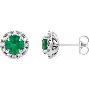 French-Set Halo-Style Earrings