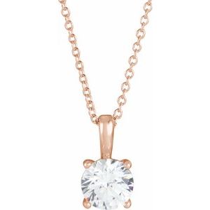 14K Rose Gold 1/4 CT Natural Diamond 16-18" Necklace