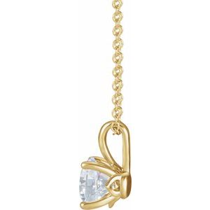 14K Yellow Gold 5 mm Natural White Sapphire 16-18" Necklace