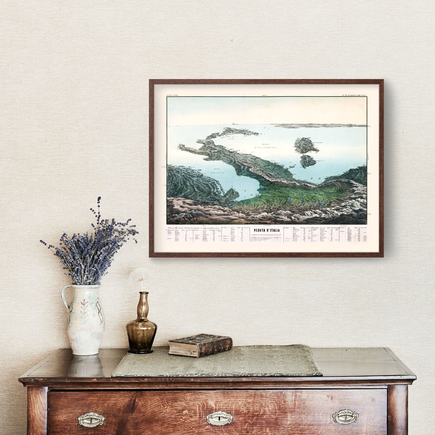 Vintage Map of Italy 1853