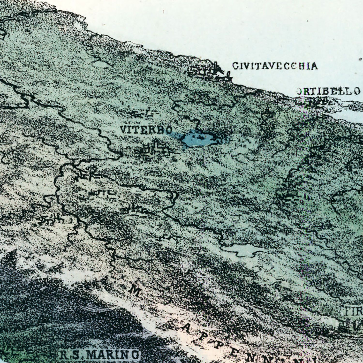 Vintage Map of Italy 1853
