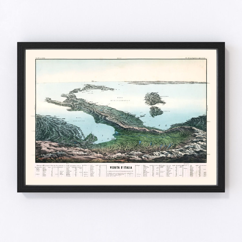 Vintage Map of Italy 1853